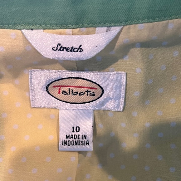 Talbots Green Belted short Trench style coat size 10 - Picture 2 of 15